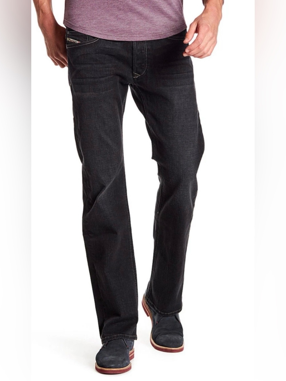 Diesel Viker ORUS3_Stretch Black Regular-Straight Leg Jeans Size 36x30